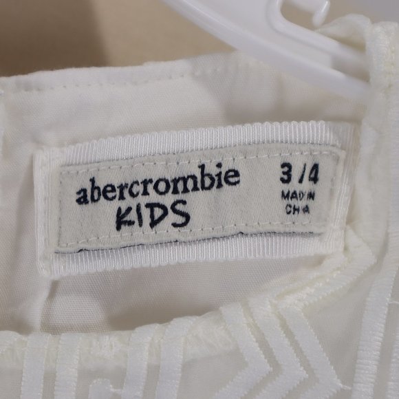 🩰 Abercrombie Kids NWOT Eyelet Taffeta Crisp White Dress Vacation Beach Party 3 - Picture 6 of 6